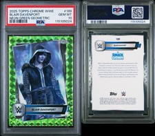PSA 10 2025 Topps Chrome WWE Blair Davenport Neon Green Geometric Refractor /75