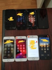 Lot of 8 Apple iPhone 7 64GB 1pc and 32GB For parts