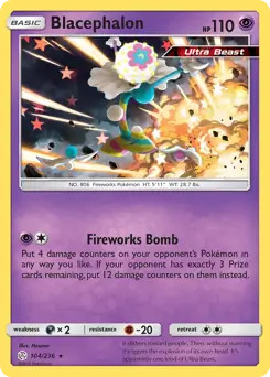 Blacephalon - 104/236 - Pokemon Cosmic Eclipse Sun & Moon Holo Rare Card LP