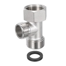 Bidet T Valve Adapter 7/8" G 1/2 Polished for Shower Head Diverter