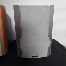 Akai MX 2800 Bookshelf Speakers Pair 3 Ohm 10W Wood Grain Silver Grille Vintage