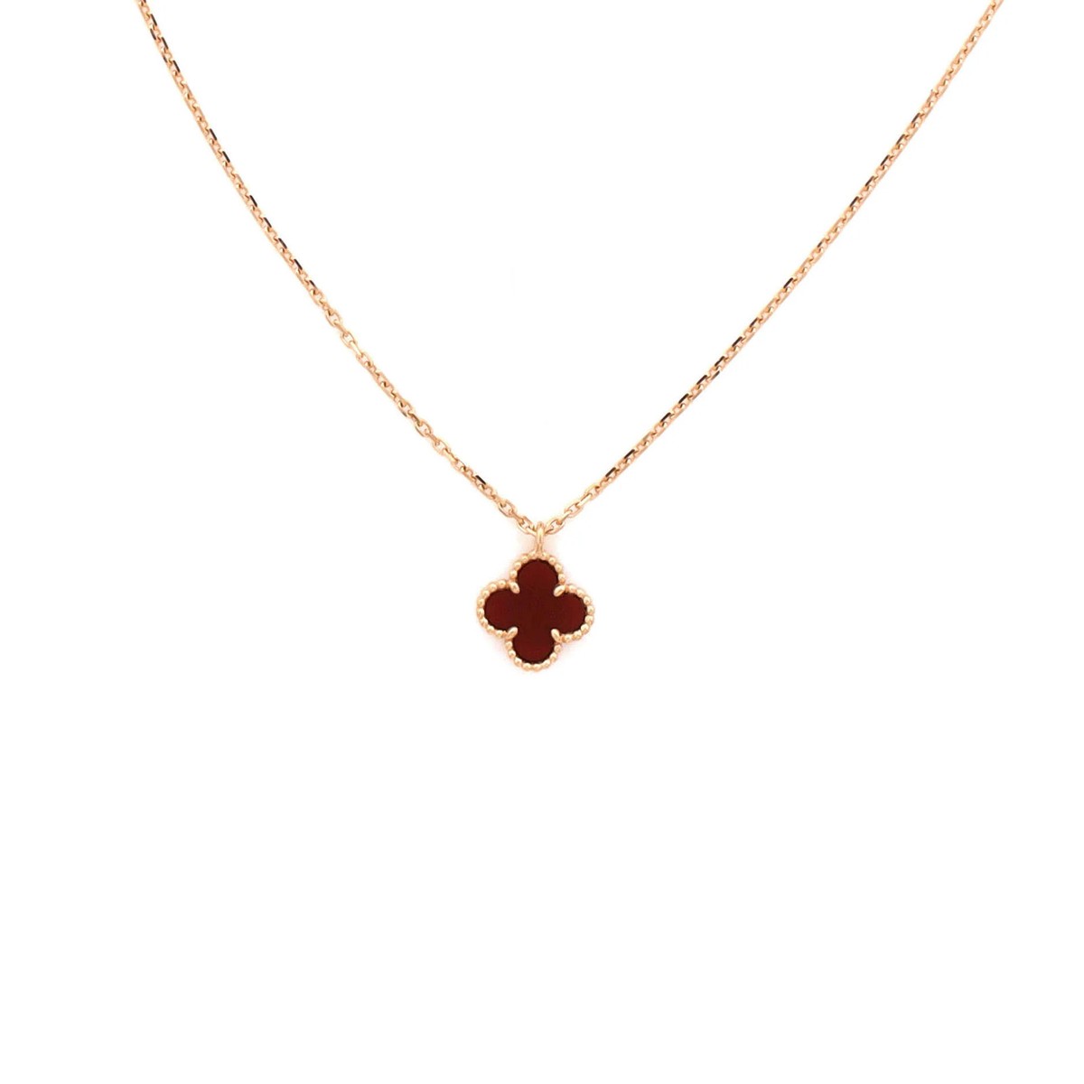 Van Cleef & Arpels Sweet Alhambra Pendant Necklace 18K Rose Gold