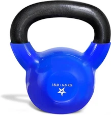 Yes4All Kettlebell, 5-100 LB Vinyl Coated Cast Iron Strength Training Kettlebell