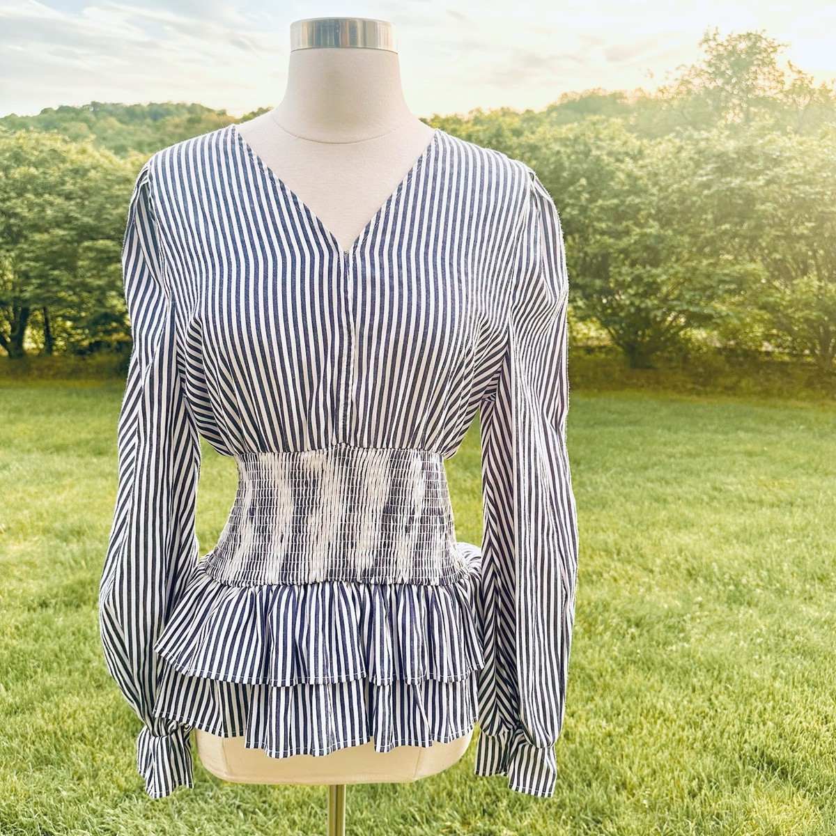 Scarlett Darkness Striped Blouse View 2