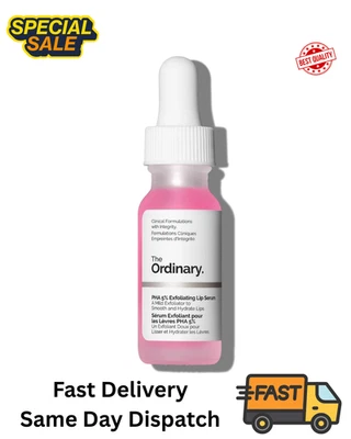 The Ordinary PHA 5% Exfoliating Lip Serum, Hydrating Overnight Lip Exfoliator Tr