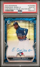 2023 Bowman Chrome Auto Lunar Blue #/150 #CPAEBO Enmanuel Bonilla PSA 10 RC QZ