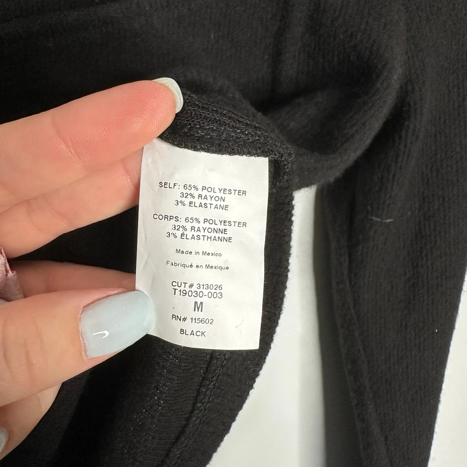 LUSH Women’s Black Corset Silhouette Long Sleeve Knit Top Ribbed Jersey Size M - Image 4 of 4