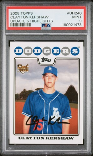 2008 TOPPS CLAYTON KERSHAW UPDATE & HIGHLIGHTS #UH240 RC PSA 9 MINT