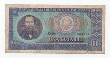 ROMANIA 100 LEI 1966 PICK 97 LOOK SCANS
