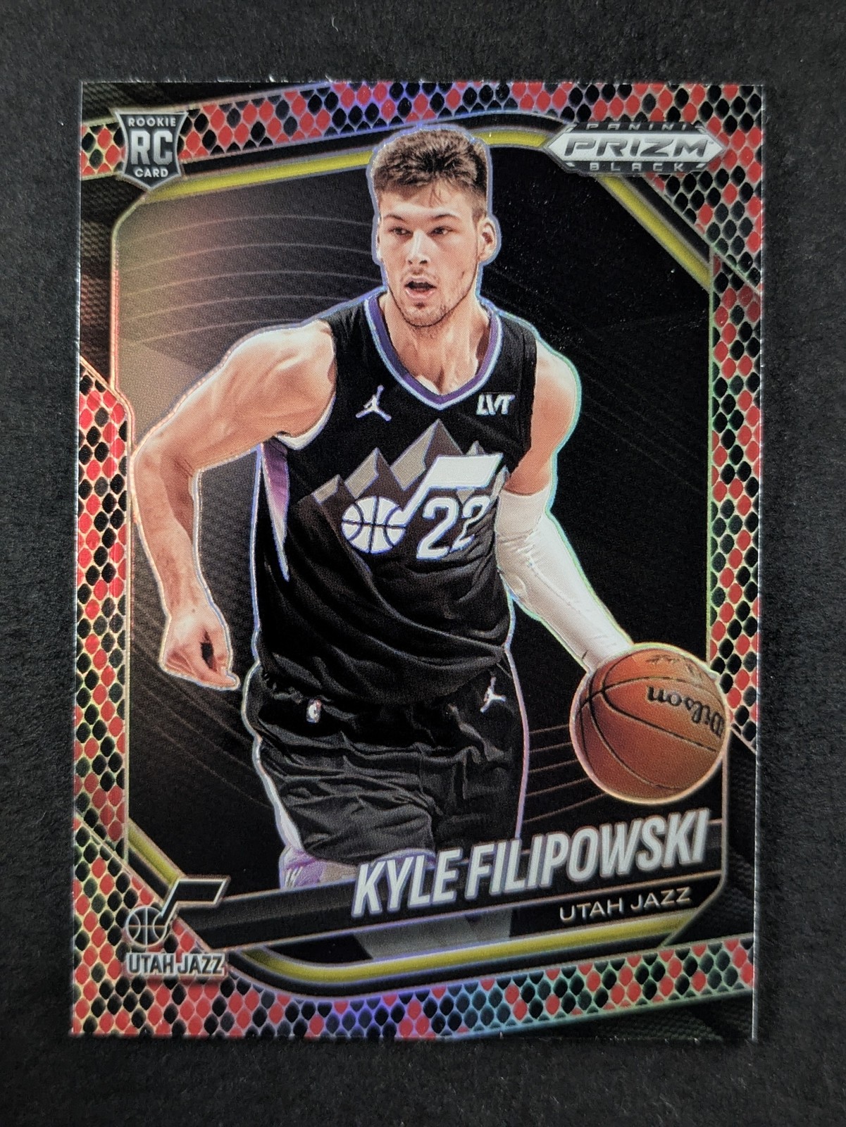 2024-25 Panini Prizm Black KYLE FILIPOWSKI RC Snakeskin Prizms Utah Jazz #125