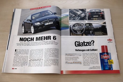 Auto Motor und Sport 07/2006 BMW 650i Coupe E63 mit 367PS im Fahrbericht auf 4 S