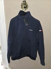 NWT Tommy Hilfiger Mens Medium Regatta Yacht Jacket Navy Packable Hood...