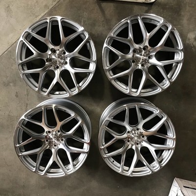 Used 19x8.5 MRR GF9 5x114.3 35 73.1 Silver Machined Wheels set-4