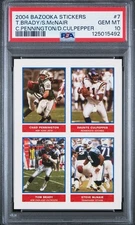 Tom Brady 2002 Bazooka Stickers - #7, PSA 10 - POP 9!! Very SCARCE in PSA 10!!