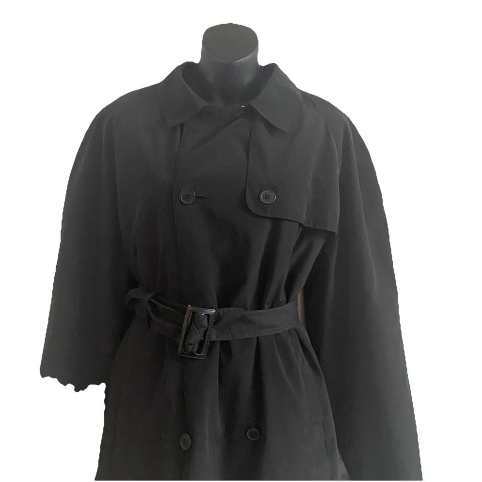 New York Company XL Trench Coat Women's Black Classic Heritage Y2K Classic Prep - Image 3 of 4