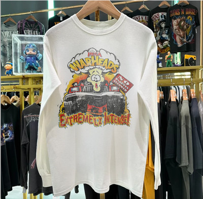 Vintage 90s MEGA WARHEADS PROMO EXTREAMLY INTENSE WHITE LONG SLEEVE T-SHIRT (L)