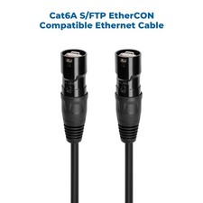 3'Ft to 50 Feet Cat6A shielded S/FTP Copper Neutrik Rean Ethercon RJ45 10Gbp