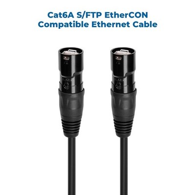 3'Ft to 50 Feet Cat6A shielded S/FTP Copper Neutrik Rean Ethercon RJ45 10Gbp