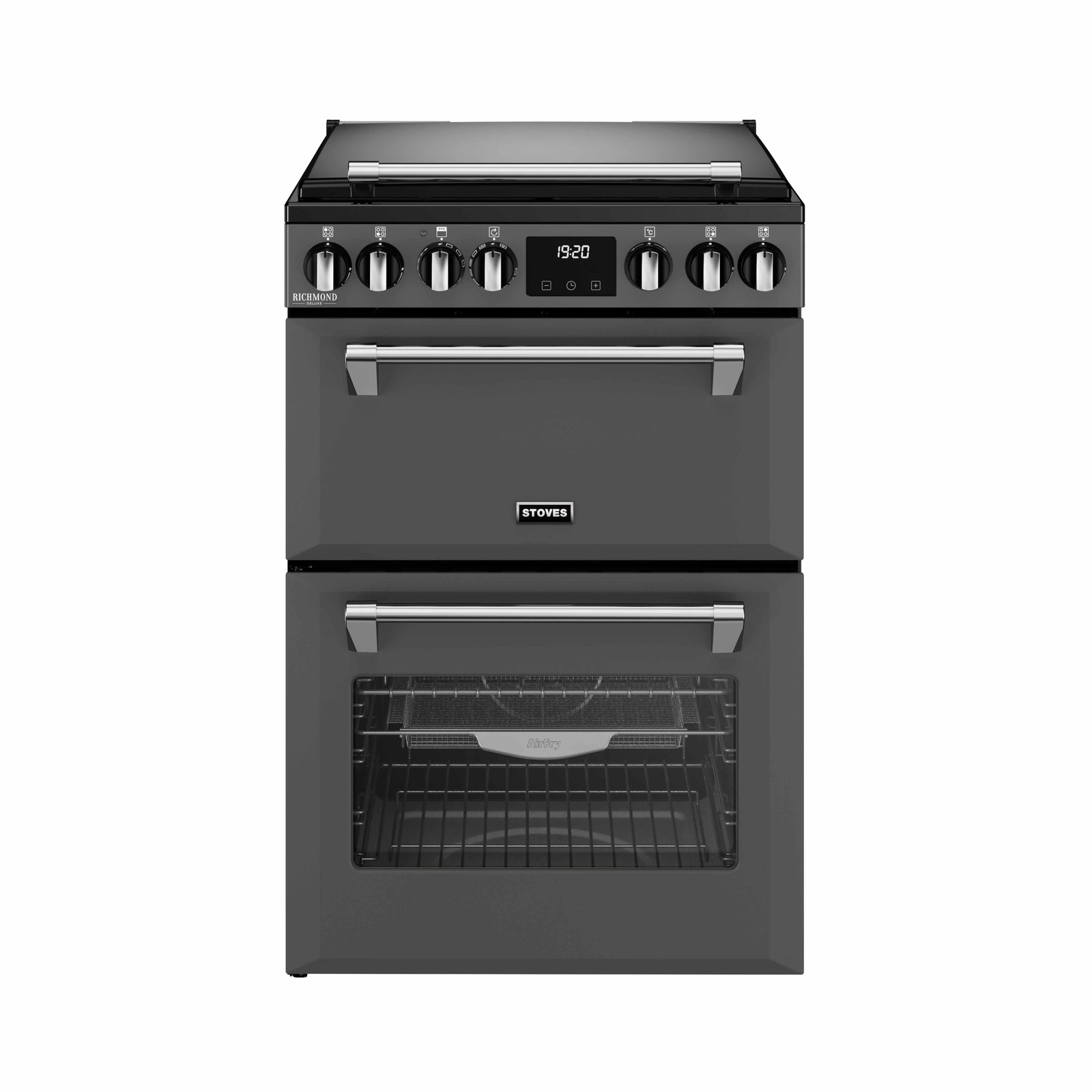 Stoves 600mm Dual Fuel Cooker Gas Hob Power WOK Anthracite DXMRARI60DFA