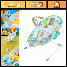 Soothing Vibrations Baby Bouncer Seat with Toy Bar Nonslip Feet, 0-6 Months