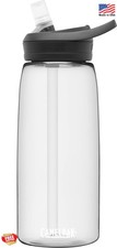 CamelBak Eddy Bite Valve Straw Tritan Renew Water Bottle Clear, 32oz