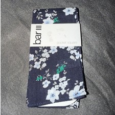 Bar III Mens Navy Blue Floral Rayon Cotton Blend Pocket Square 13P1-3060 NEW