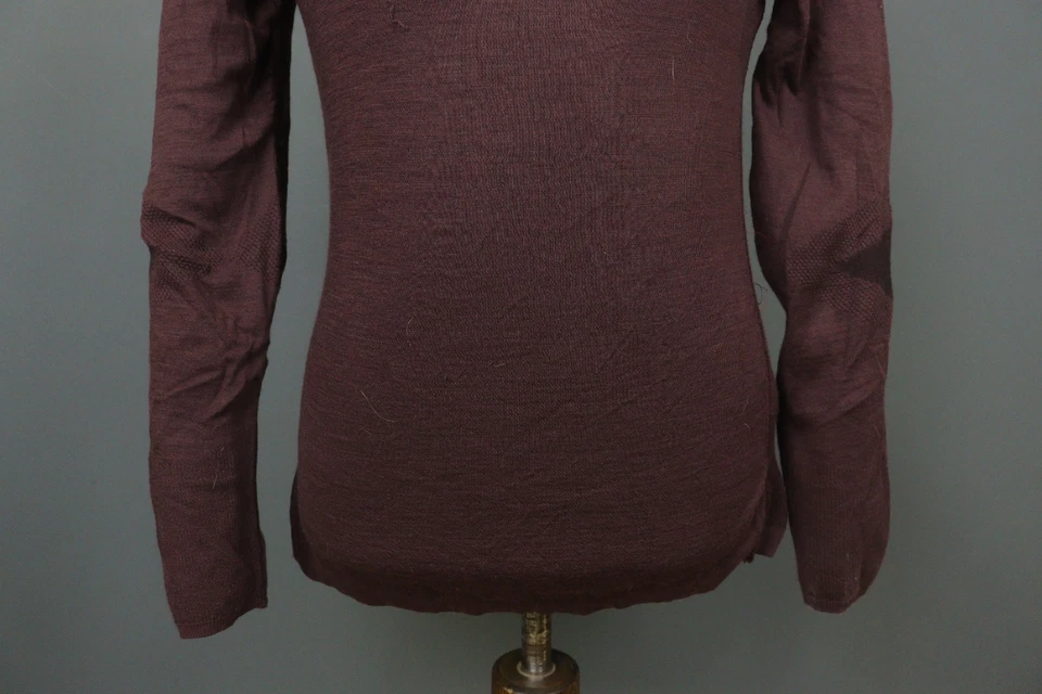 SMARTWOOL Dark Brown Wool Knit Long Sleeve Crew Neck Pullover Sweater Size L - Image 4 of 4