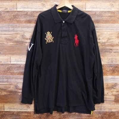 Polo by Ralph Lauren ラガーシャツ 黒 Polo Ralph Lauren Rugby Polo Shirt Mens 3XL Tall Black Long Sleeve