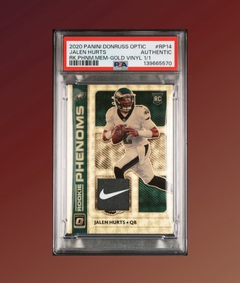 2020 Jalen Hurts Donruss Optic 1/1 Rookie Patch PSA Authentic