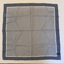 Vintage Made in Italy Blue White Checkered Pocket Square Handkerchief 20X20 Chic