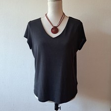 DAMEN SHIRT  NATURA GR.S 36/38  SCHWARZ Kurzarm vorn unterfüttert