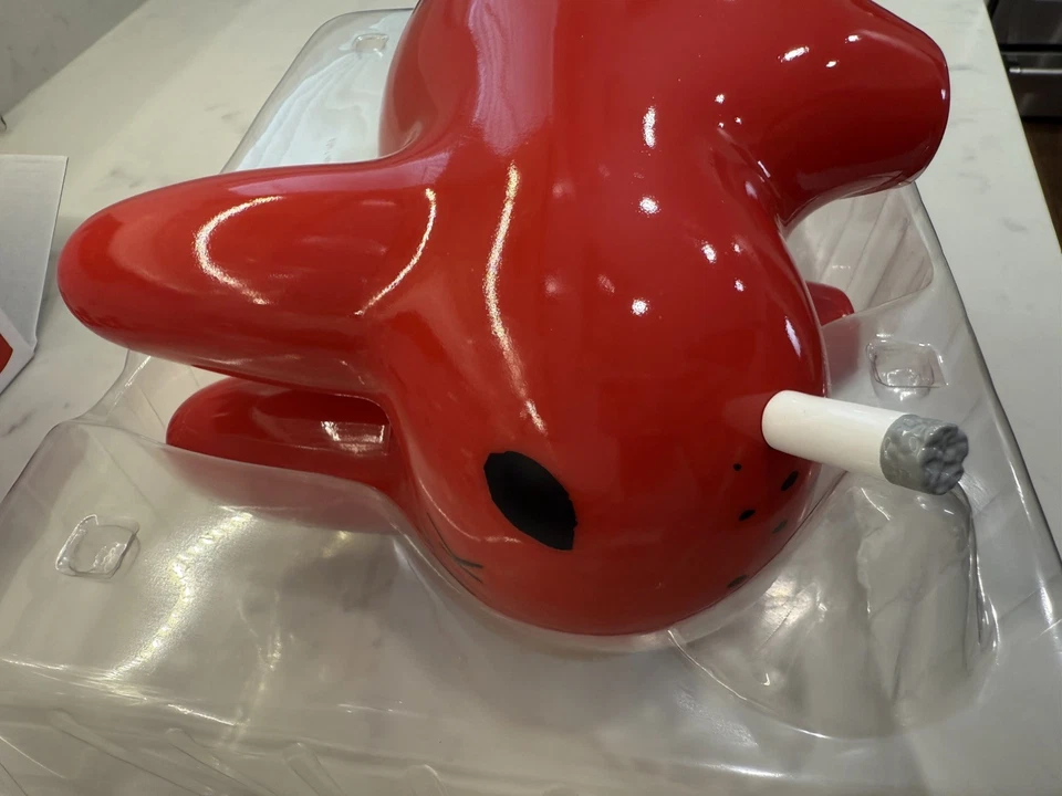 Frank Kozik x Kidrobot Smorkin’ Labbit w/ Box - Lustre Gloss Red - 10" Brand New - Image 4 of 4