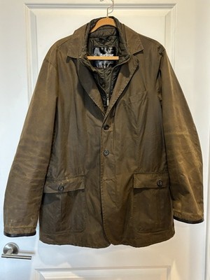 Vintage Barbour Waxed Jacket XL Olive Green A2061 Quilt Lined Blazer To Ki To
