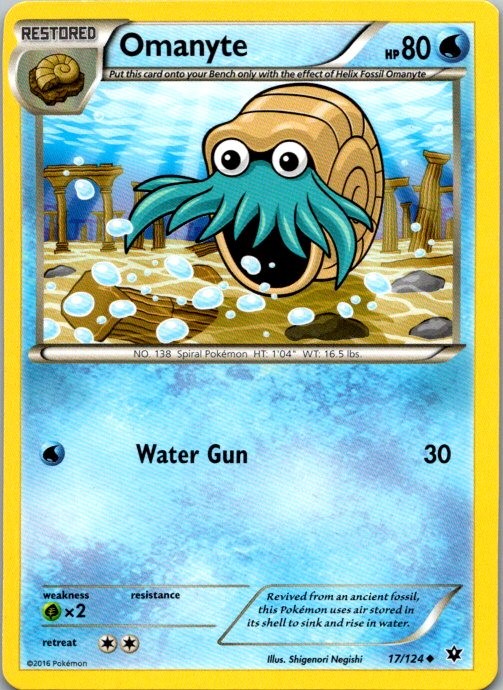 Omanyte Uncommon XY - Fates Collide 17/124 NM
