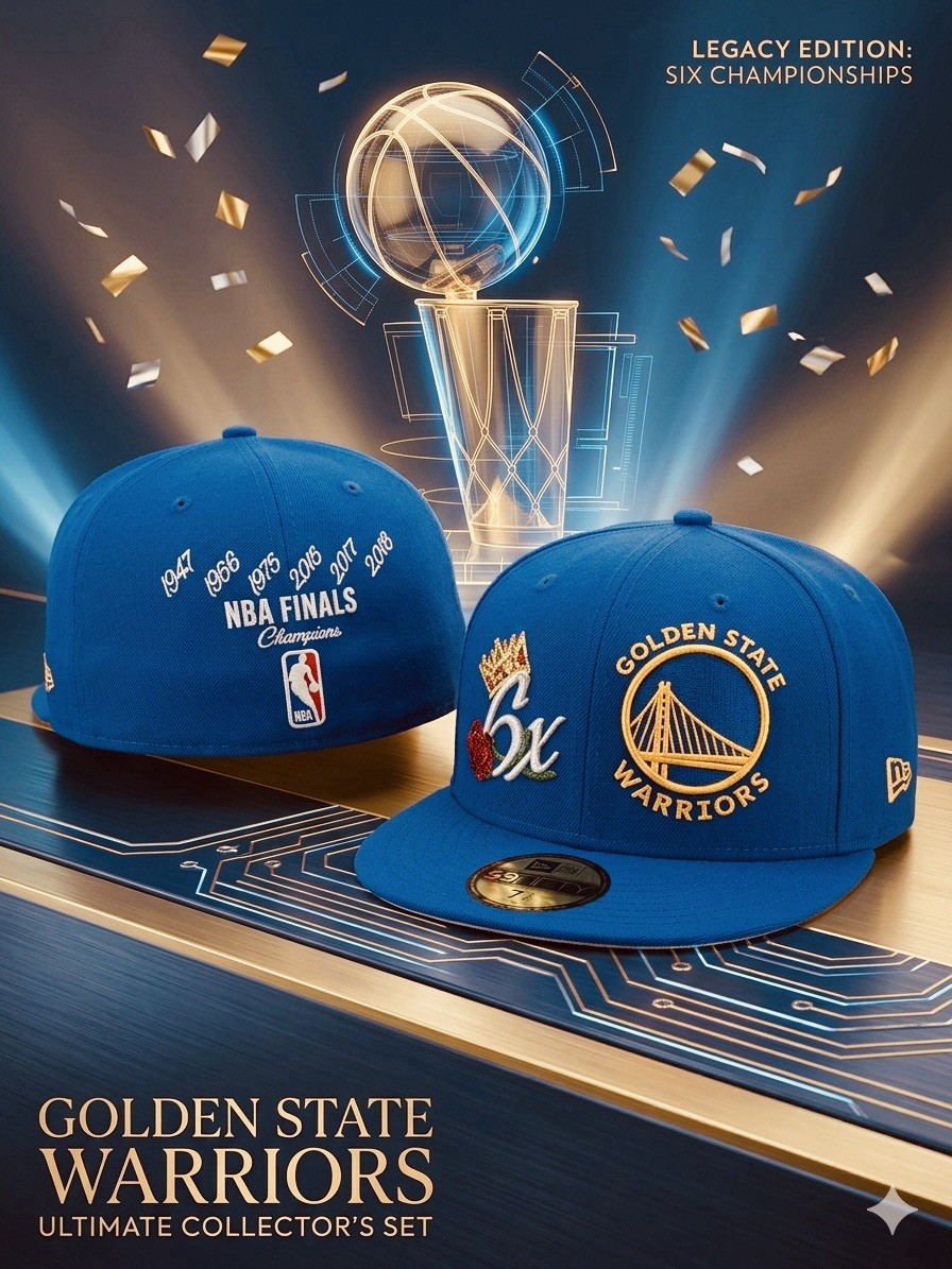 New Era GOLDEN STATE WARRIORS 59Fifty Blue Fitted Hat Cap 7 