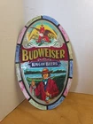 Vintage 12” Oval Plastic Budweiser King Of Beers Served By The Pitcher Sign READ