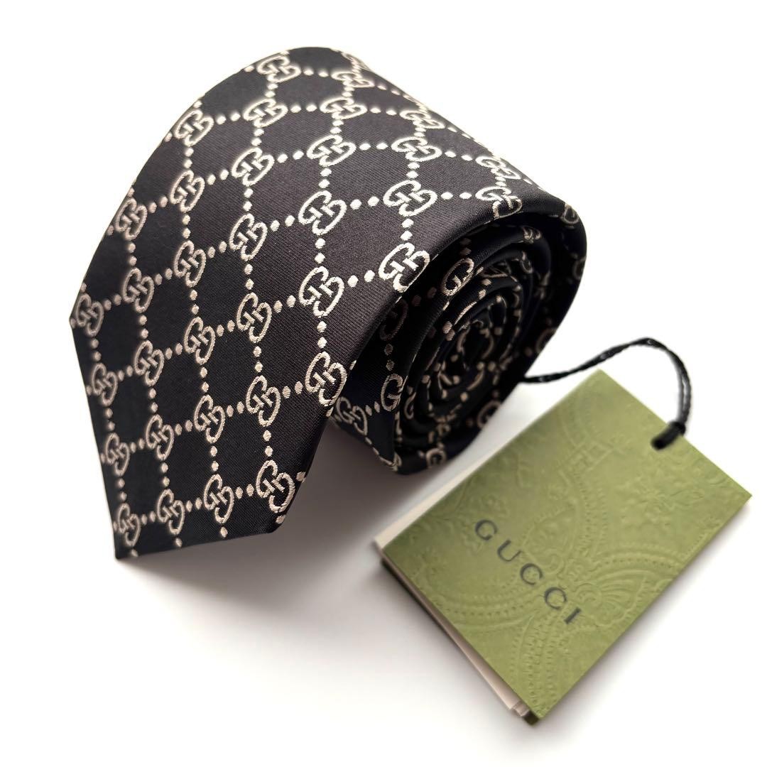 Gucci GG Pattern Interlocking Black Gold Men's Ti… - image 1