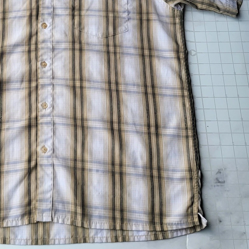 Bruno Shirt Size L White Check Plaid Button Up Western Cowboy Rodeo Short Sleeve - Image 4 of 4