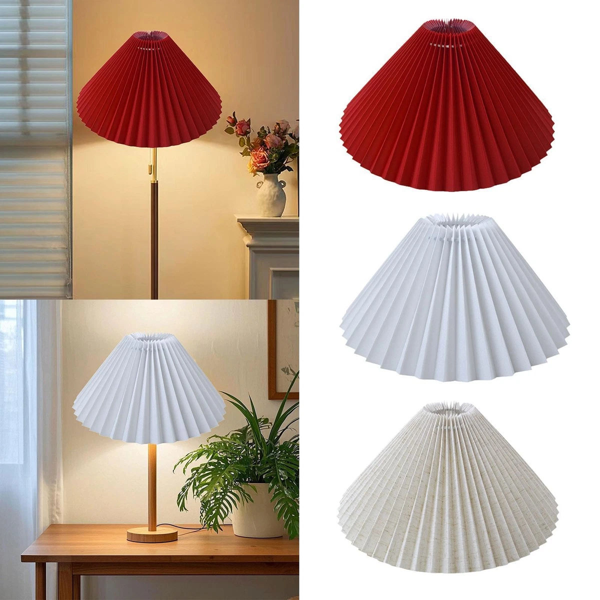 Abat-jour Plissé Organza Bordeaux – Diamètre 25 Cm, Pour Lampe