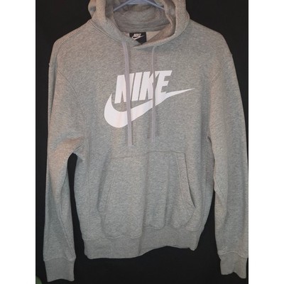 Nike Women's Hoodie Pullover Sweatshirt Gray White Logo Casual Activewear XS