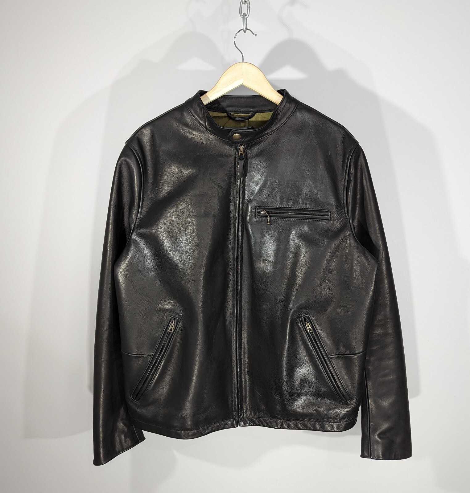 Remy 22/33 Archie Mimmy Leather Jacket Black Made In Italy Raccagni Zip