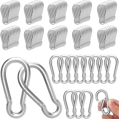 10 Pcs Aluminum Flag Clips Heavy Duty Flagpole Rings Snap Hooks for Grommeted