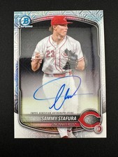 2025 Bowman Chrome SAMMY STAFURA Prospect Mojo Refractor AUTO BMA-SS  Reds