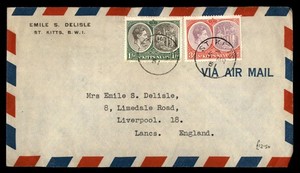 Mayfairstamps St Kitts and Nevis 1951 St Kitts to Liverpool England Cover aaz_25