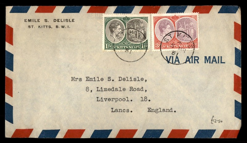 Mayfairstamps St Kitts and Nevis 1951 St Kitts to Liverpool England Cover aaz_25