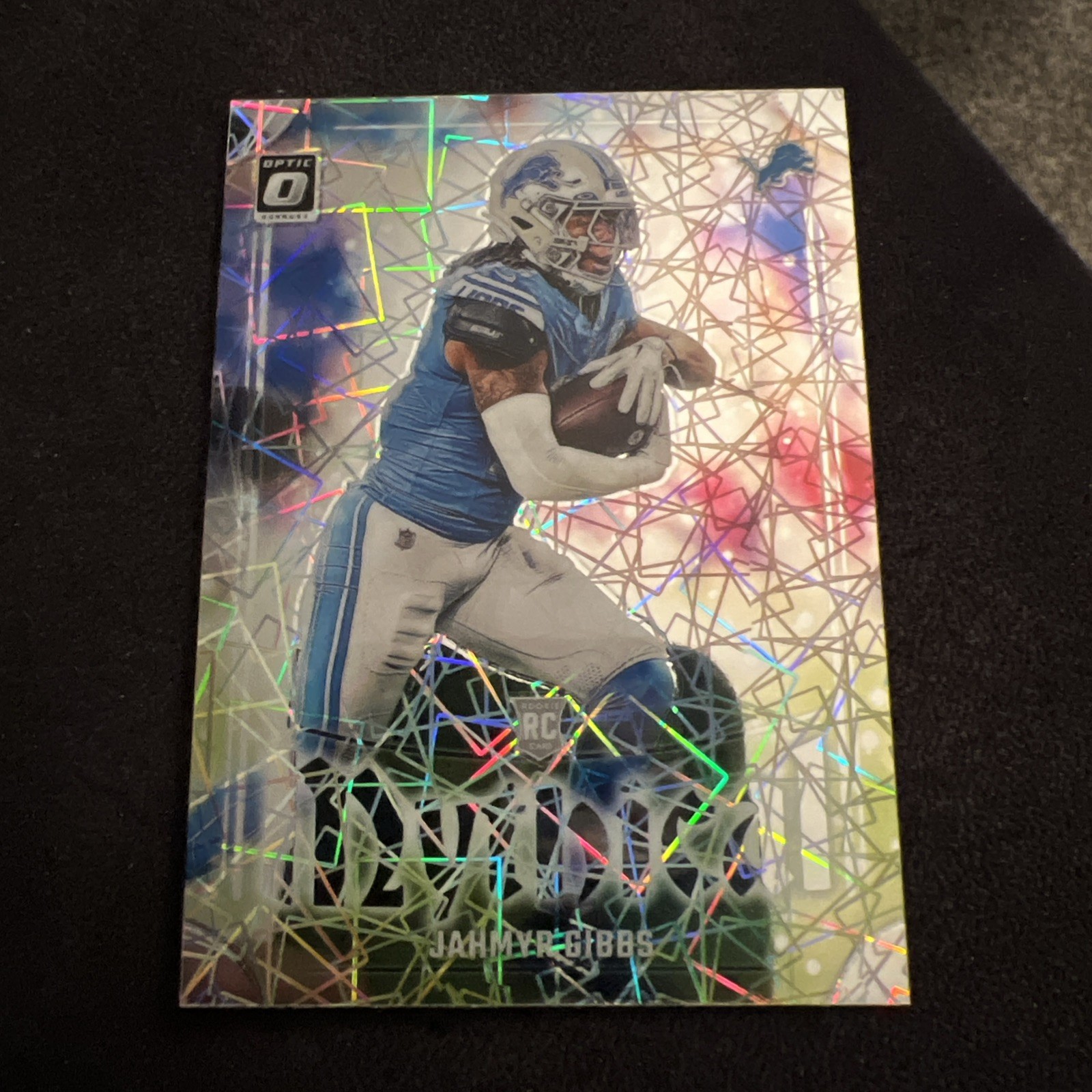 Jahmyr Gibbs 2023 Panini Optic Rare Rookie Mythical (Case Hit, SSP, RC)