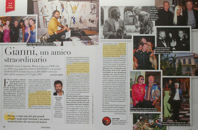 Italian Clipping Cutout 2016 GIANNI VERSACE an extraordinary friend 2 PAGES.