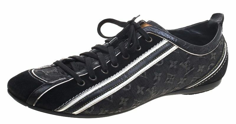 LOUIS VUITTON Black White Monogram 38.5 Mini Lin Tennis LOUIS VUITTON Black White Monogram 38.5 Mini Lin Tennis
