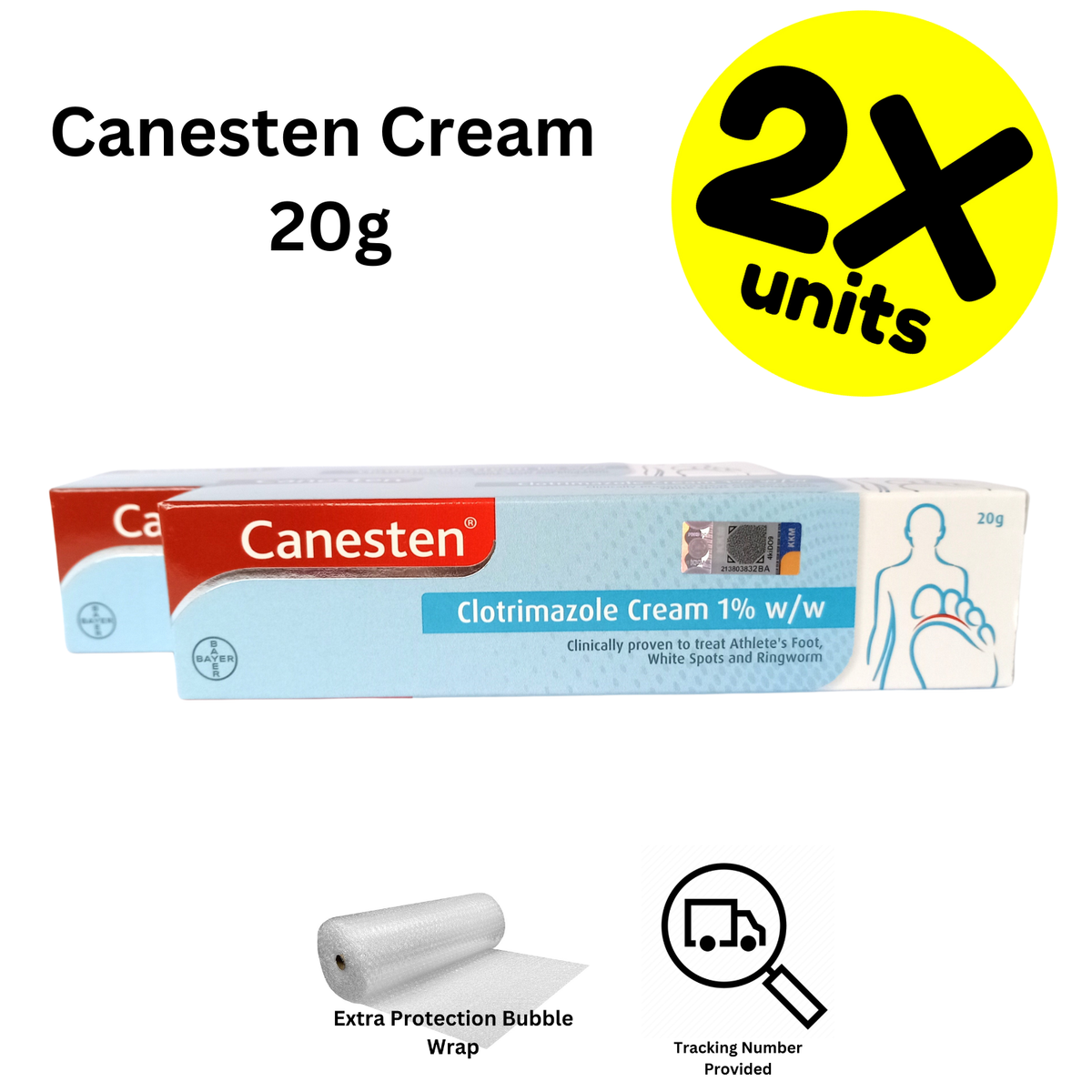 X Canesten Cream 20g Antifungal Ringworm Infection Athlete's