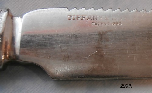 1884 TIFFANY & Co. "Floral" Serrated Fruit Knife (@ 7-3/8" Silverplate - Picture 4 of 5